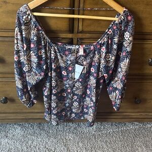 Willow Root Floral Off-Shoulder Women's Top - Size M - NWT